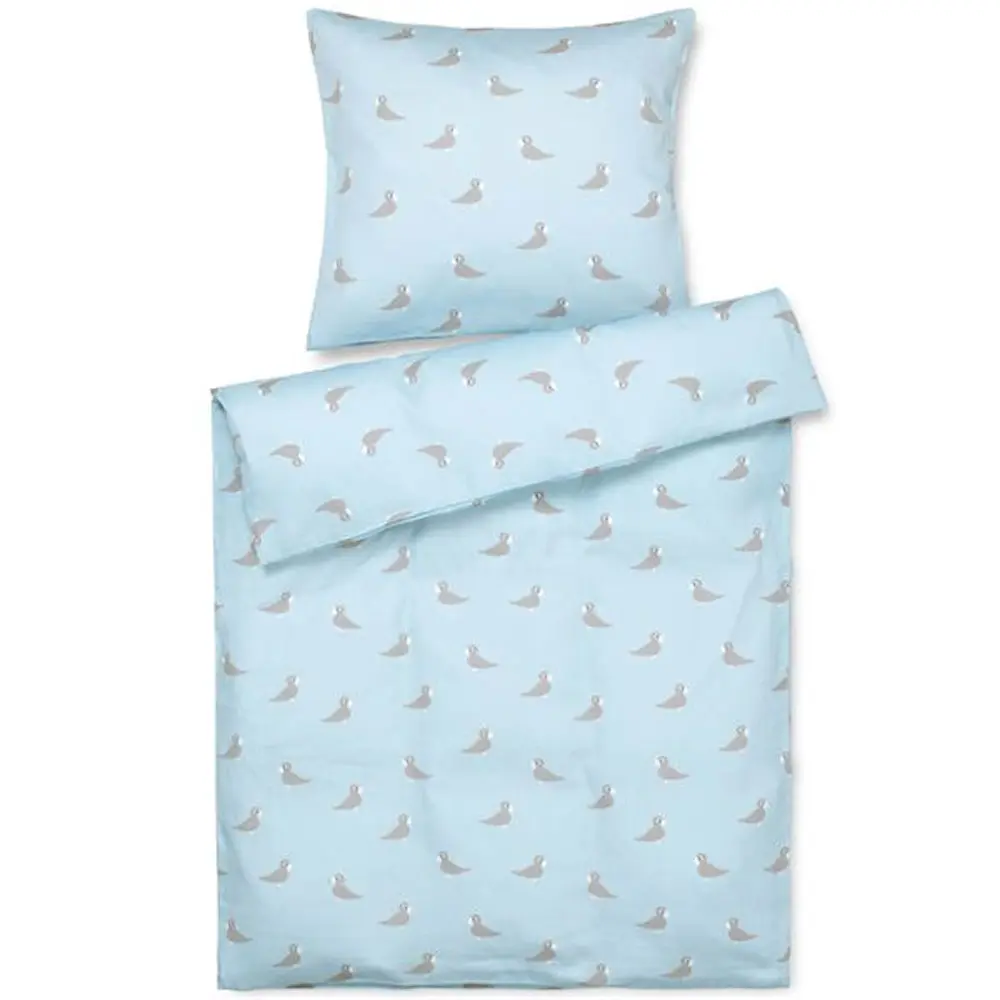 Babies sengetøysett sangfuglebaby 80x100 cm blå