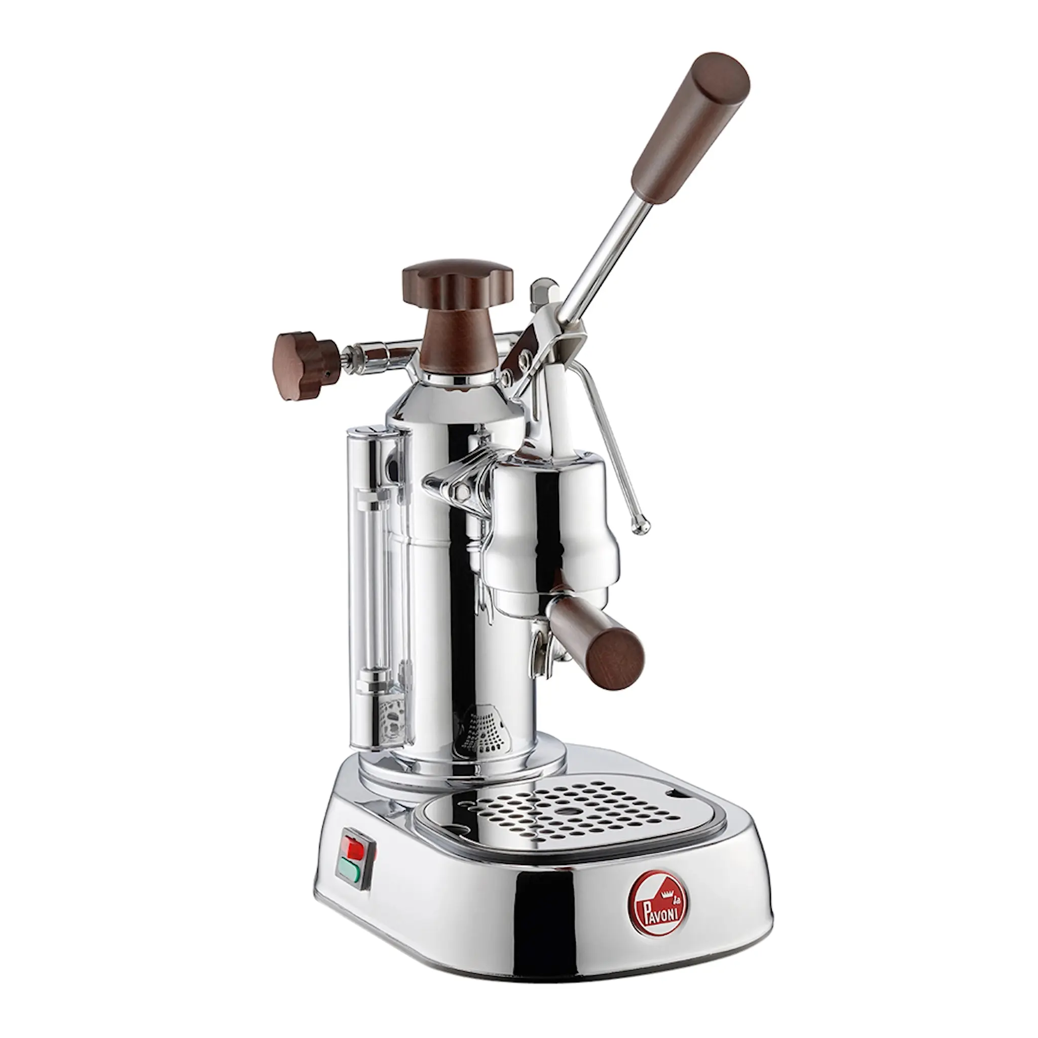 La Pavoni Europiccola manuell kaffemaskin m hevearm messing/brun