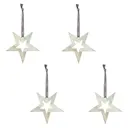 Julhänge Stjärna 5x5 cm 4-pack Silver