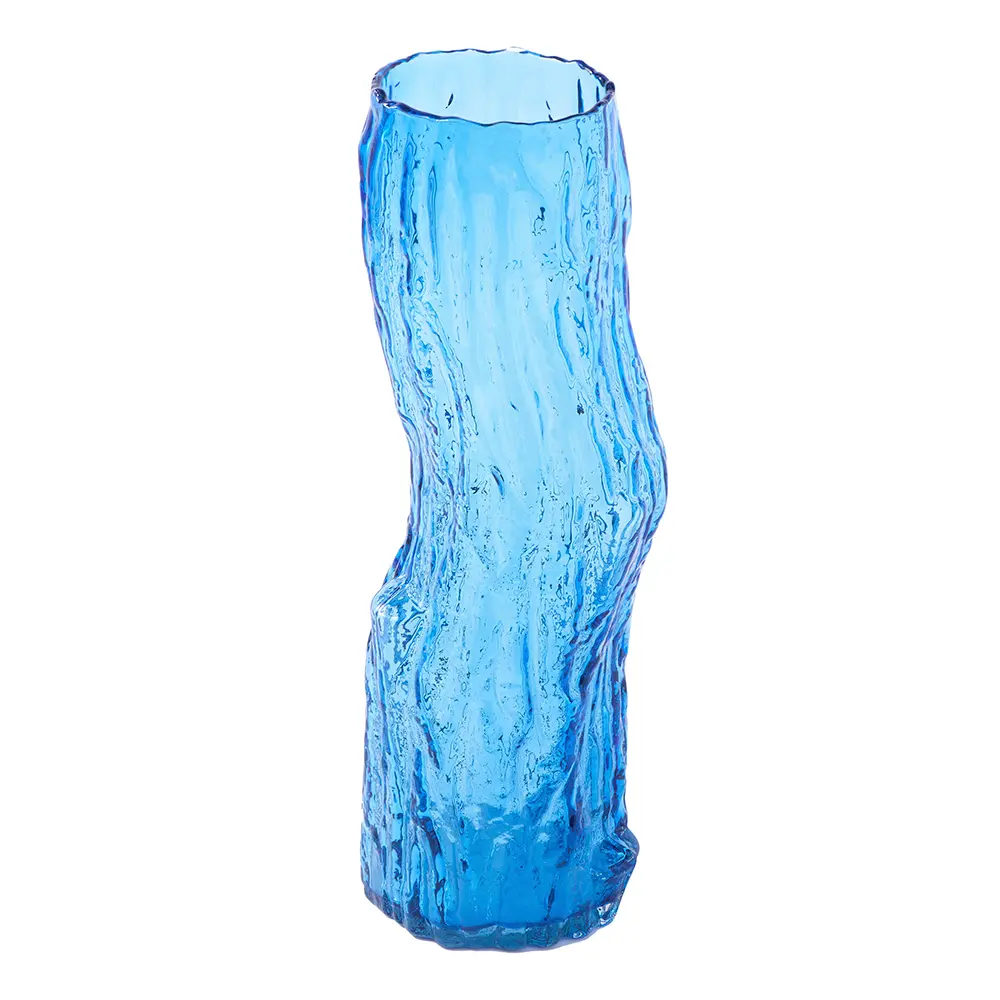 Tree log vase 62 cm blå