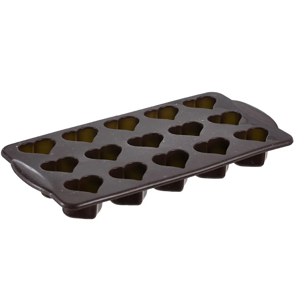 bAYk sjokoladeform 15 hjerter silikon brun