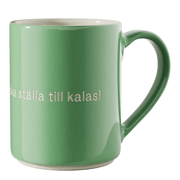 Astrid Lindgren Mugg Jag vet en som ska ställa till kalas! Grön