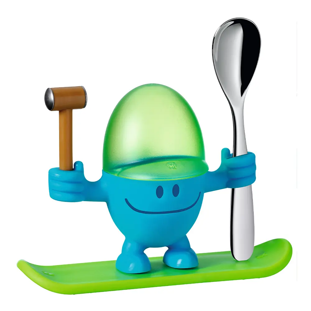 Mcegg eggeglass med skje for barn blå