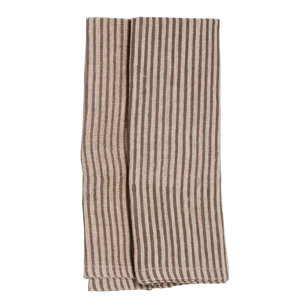 Chamois - Stripe Servett Lin 50x50 cm 2-pack Grå