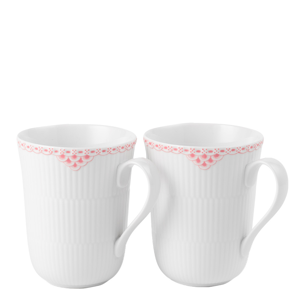 Läs mer om Royal Copenhagen - Coral Lace mugg 33 cl 2-pack vit