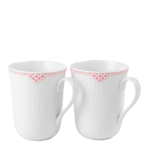 Coral Lace mugg 33 cl 2-pack vit