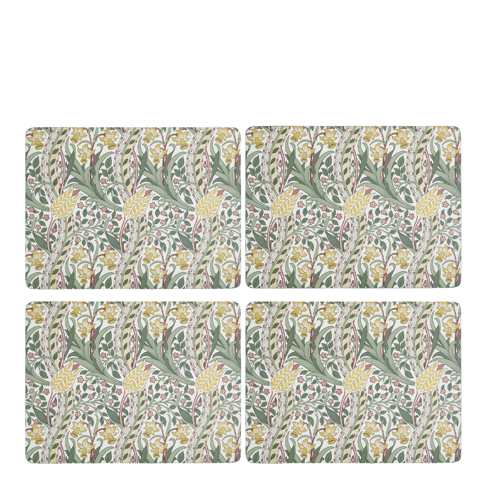 Produktfoto för Morris & Co Daffodil bordsunderlägg grön 4-pack