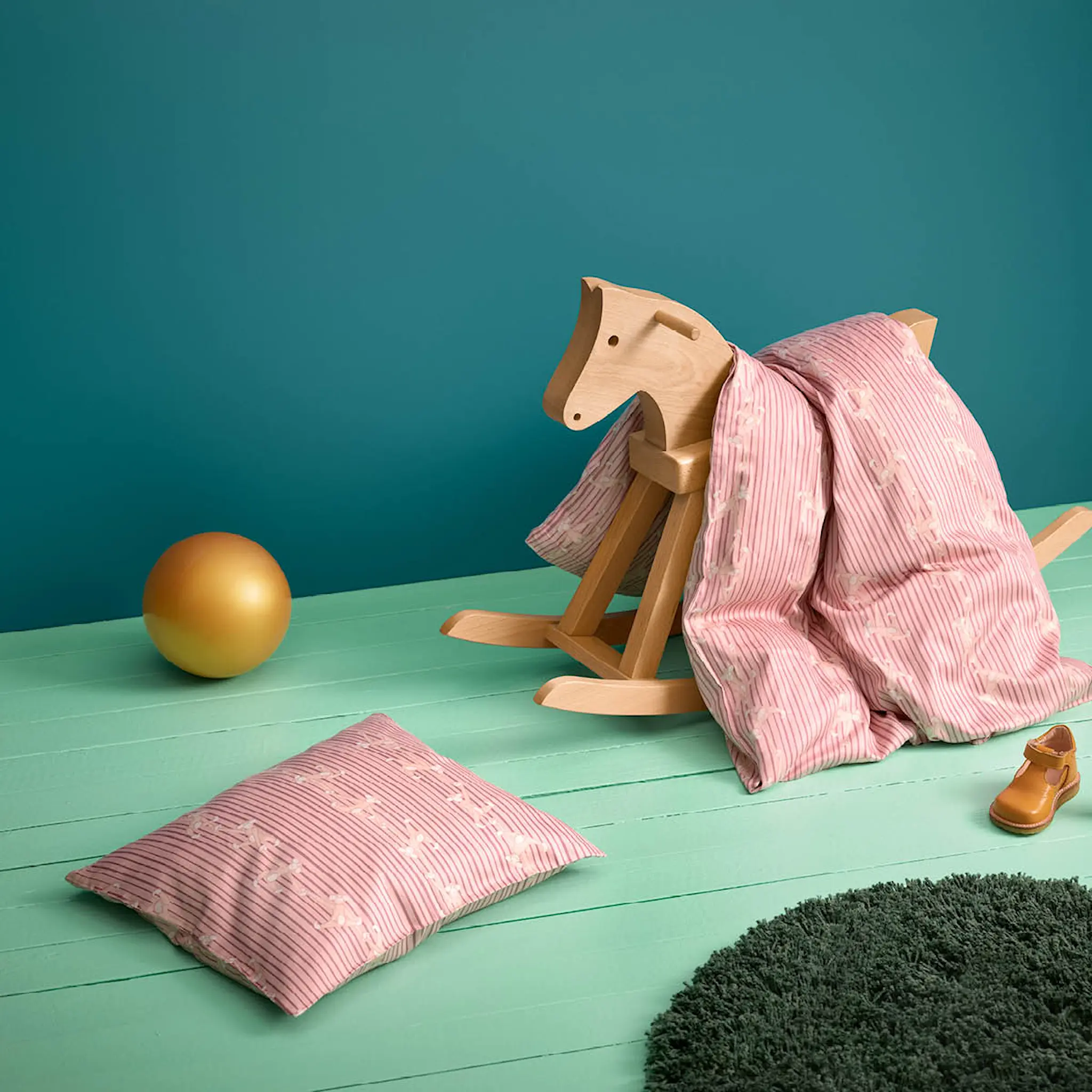 Kay Bojesen Denmark Babies Pussilakanasetti Apinat 70x100 cm Vaaleanpunainen