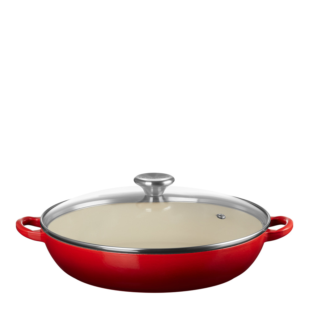 Le Creuset – Buffétgryta med glaslock 30 cm 3,5 L Cerise