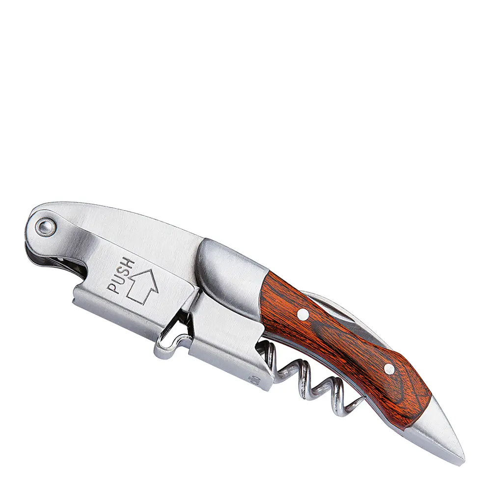 Legno servitørkniv i stål/tre med 3 funksjoner