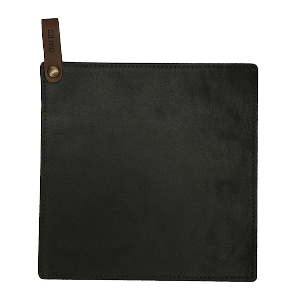 Leather grytlapp 21x21 cm svart