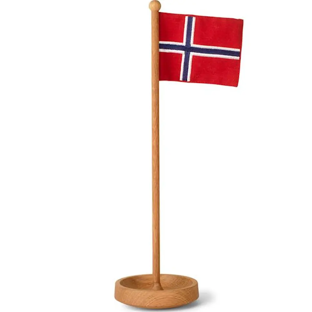 The Table Flag norsk flagg 11 cm eik