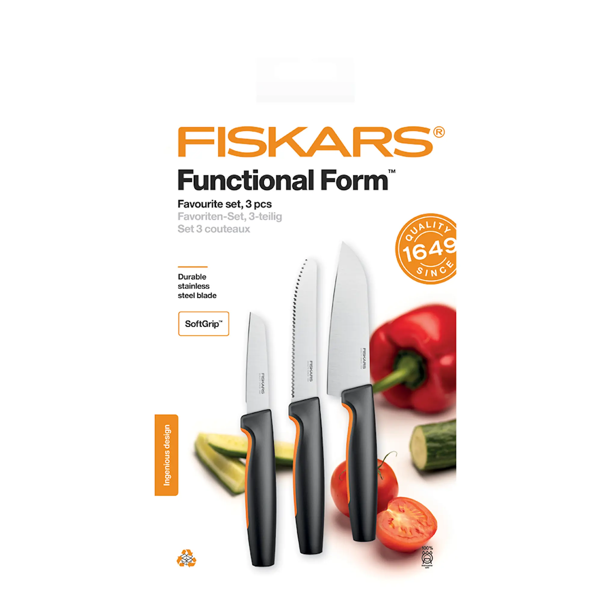 Fiskars Functional Form Favoritt knivsett 3 deler