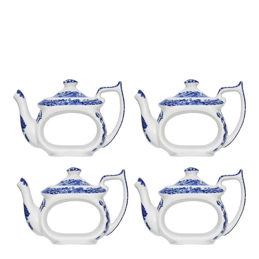 Läs mer om Spode - Blue Italian servettring 4-pack blå/vit