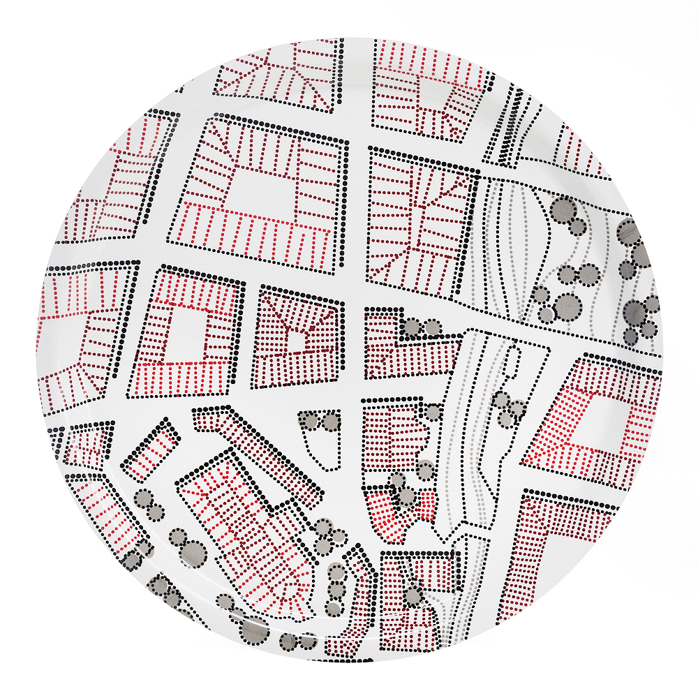 Born in Sweden – Sweden from Above Bricka City 31 cm Rosa