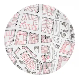 Born in Sweden Sweden from Above Bricka City 31 cm Rosa