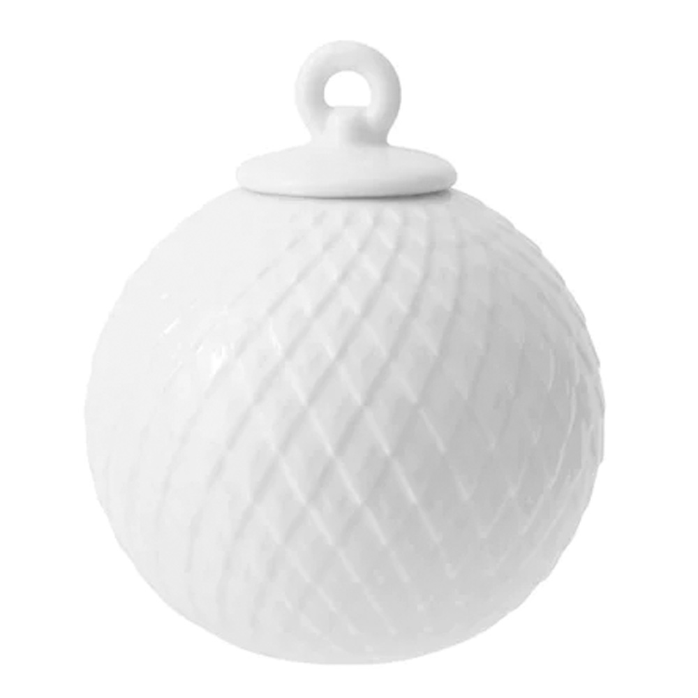 Lyngby Porcelæn - Rhombe Dekorationskula 7 cm Vit