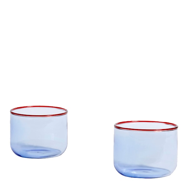 Tint Glas 2-pack Blå/Röd kant