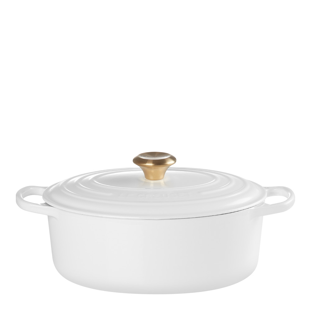 Le Creuset – Signature gjutjärnsgryta oval 27 cm 4,1 L white