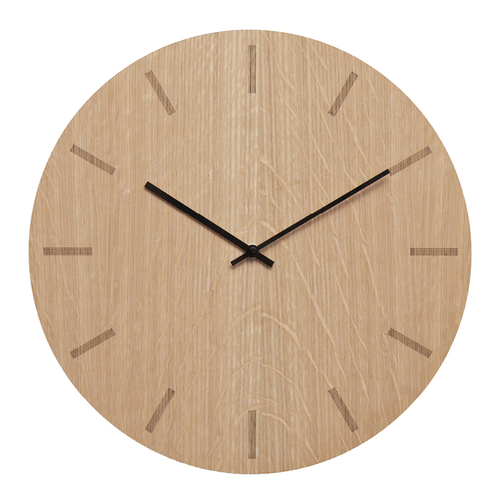 Hemverk - Light Oak Seinäkello 38 cm Vaalea tammi/Musta