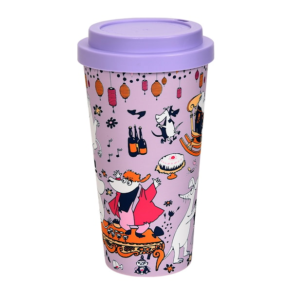 Mumin take away mugg 45 cl party lila