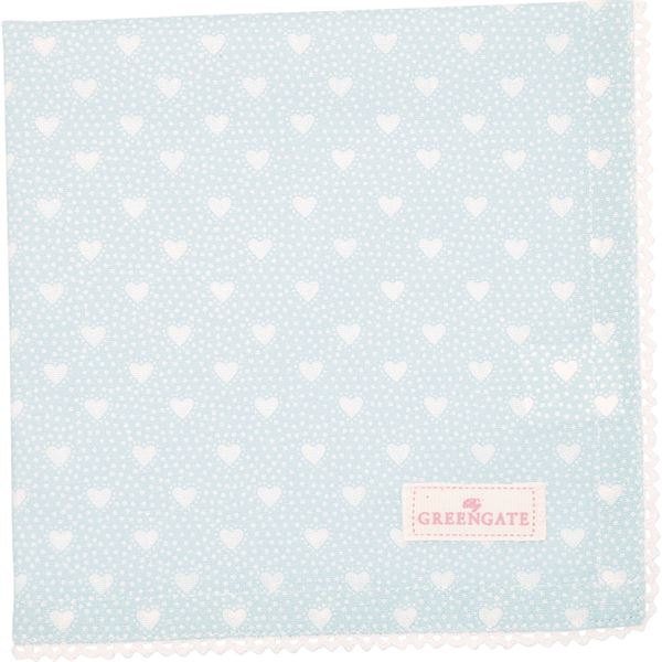 GreenGate - Penny Tygservett 40x40 cm M/Spets Pale Blue