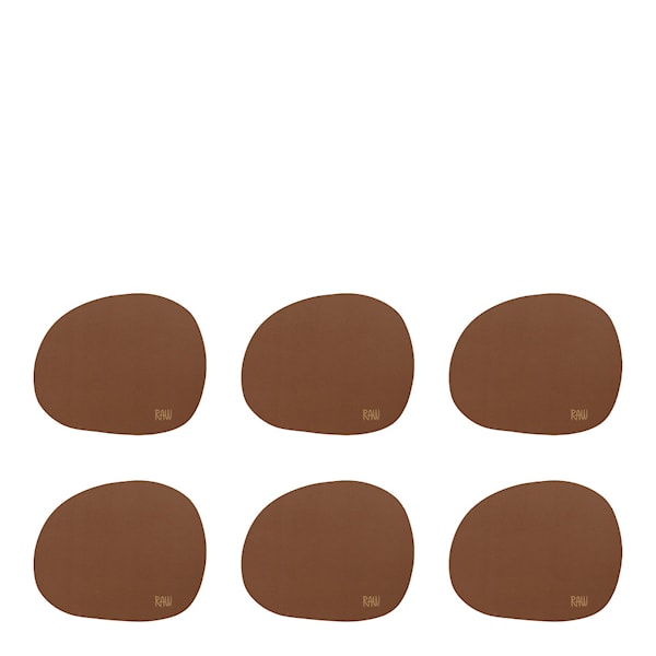 Raw Organic Glasunderlägg 6-pack Mocca