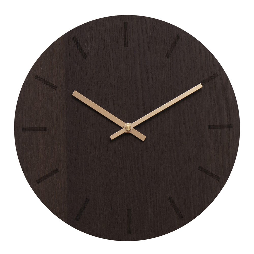 Hemverk - Dark Oak Seinäkello 28 cm Tumma tammi/Kupari