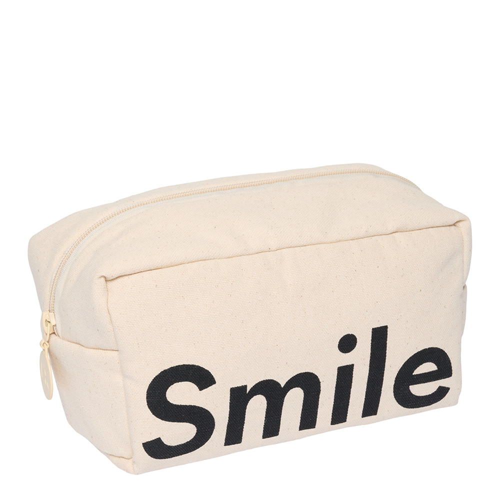 Design Letters – Cavita Travel Necessär Smile 21×10 cm Beige