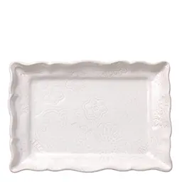 Sthål Arabesque tallerken 19x13 cm hvit