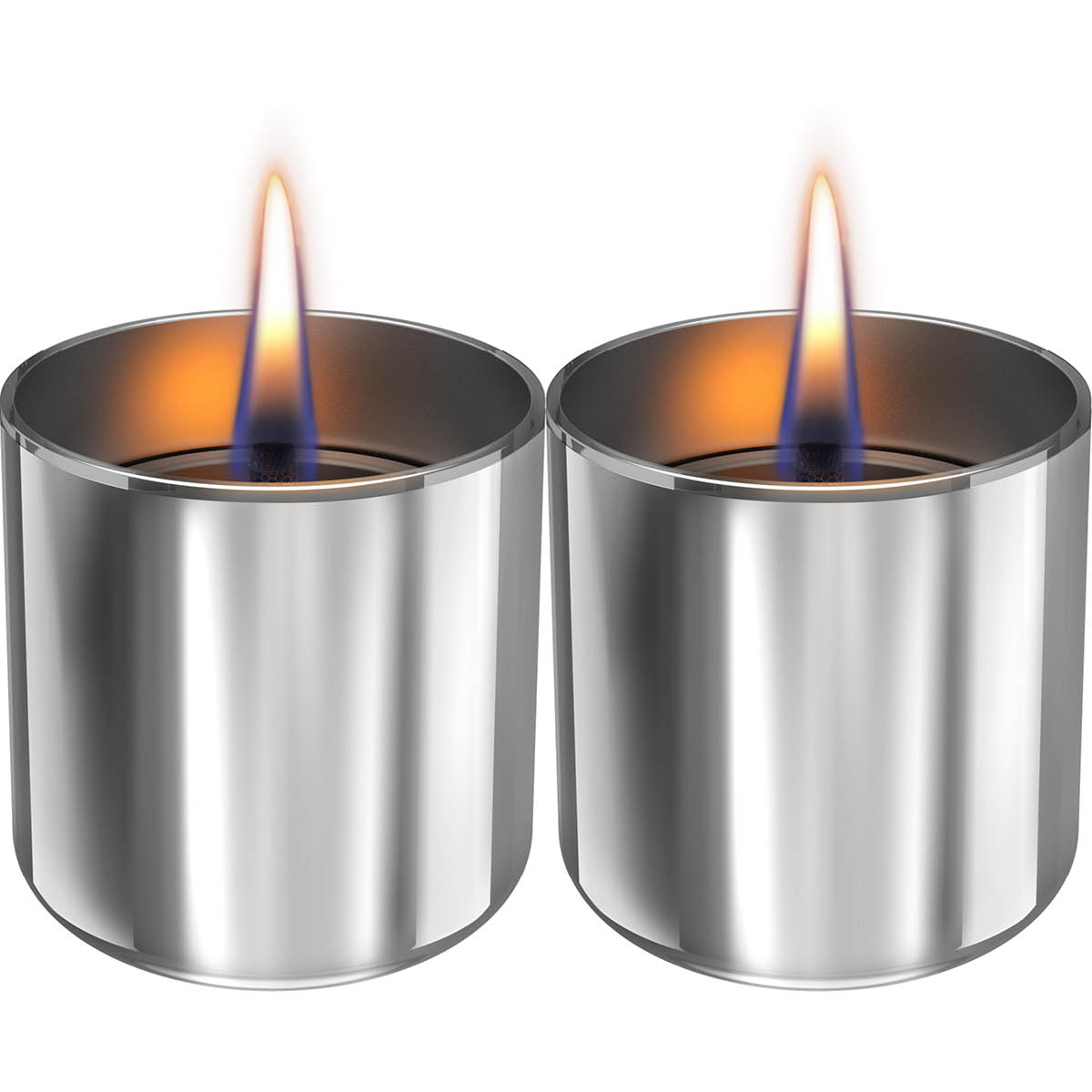 Läs mer om Tenderflame - Lilly bordslykta 8 cm 2-pack silver