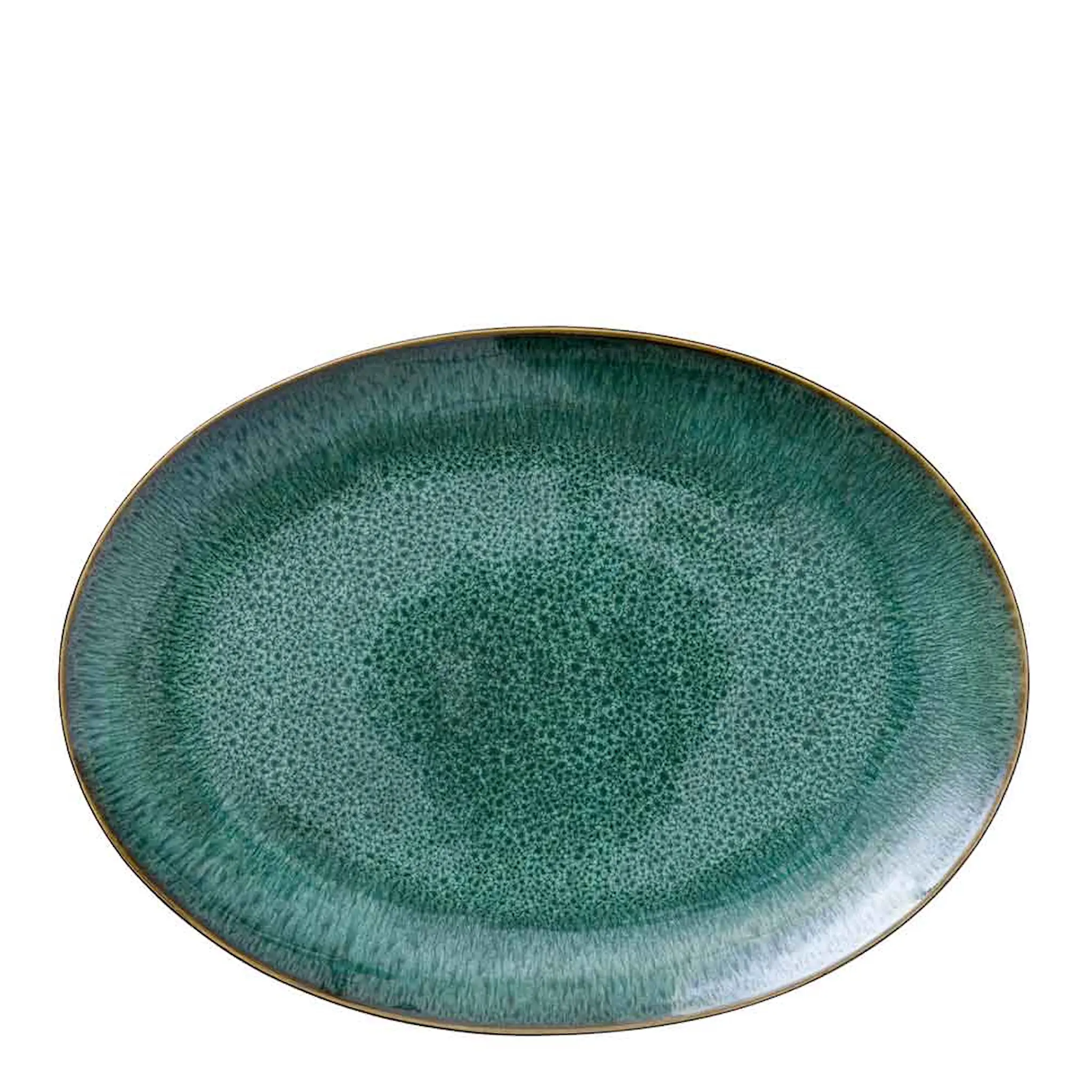 Bitz Fat ovalt 45x34 cm mørkegrønn