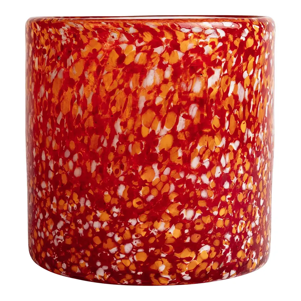 Calore Kynttilälyhty 15x15 cm Punainen/Oranssi