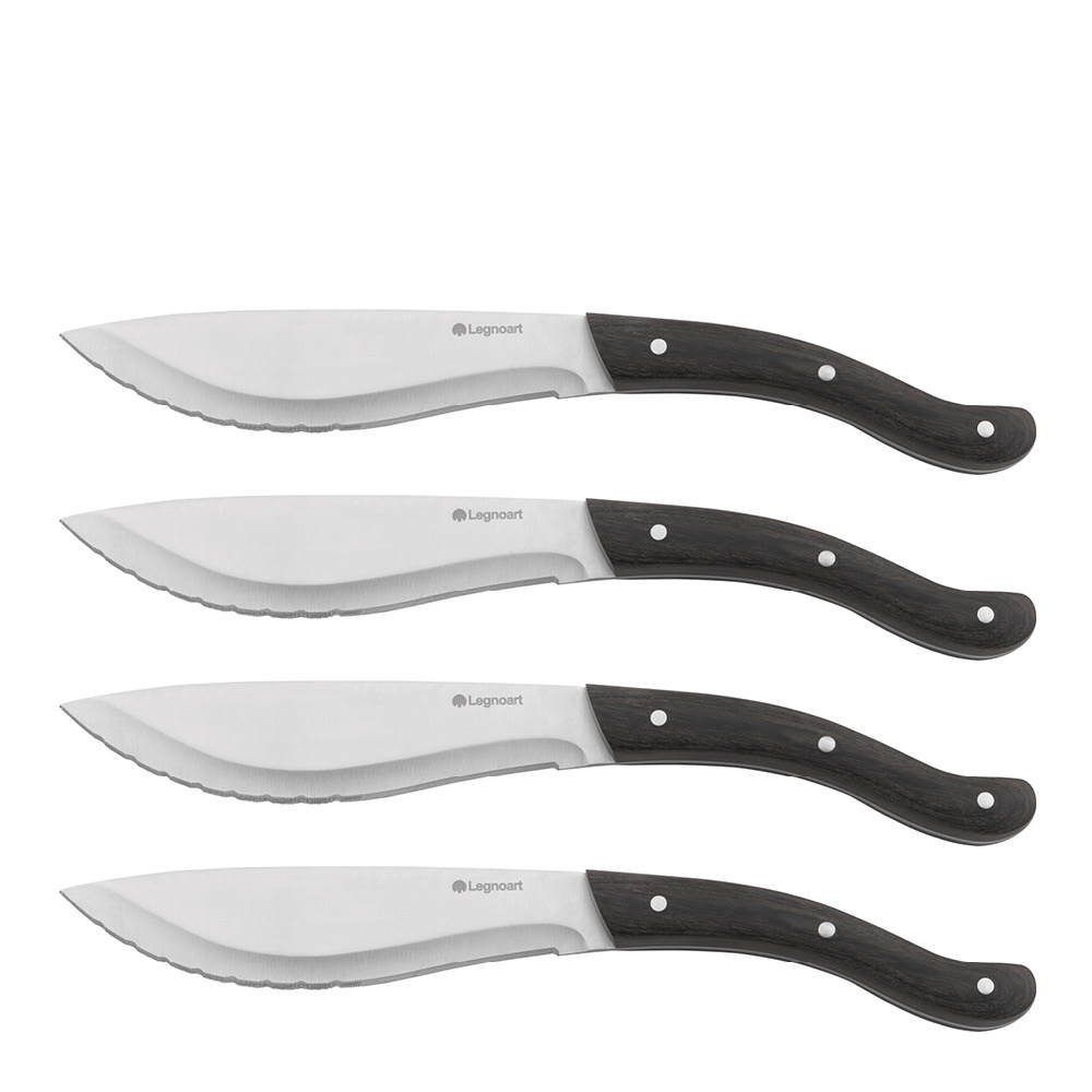 Legnoart – Tomahawk Steakkniv 4-pack Pakkaträ mörk