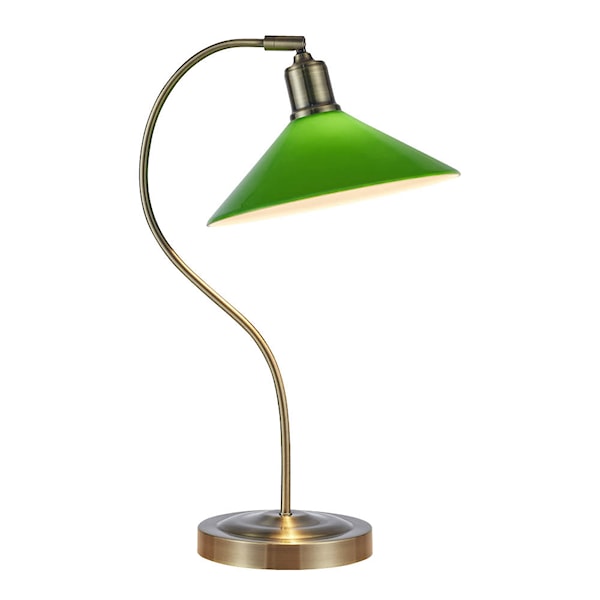 Vela bordslampa 49 cm antik mässing/grön