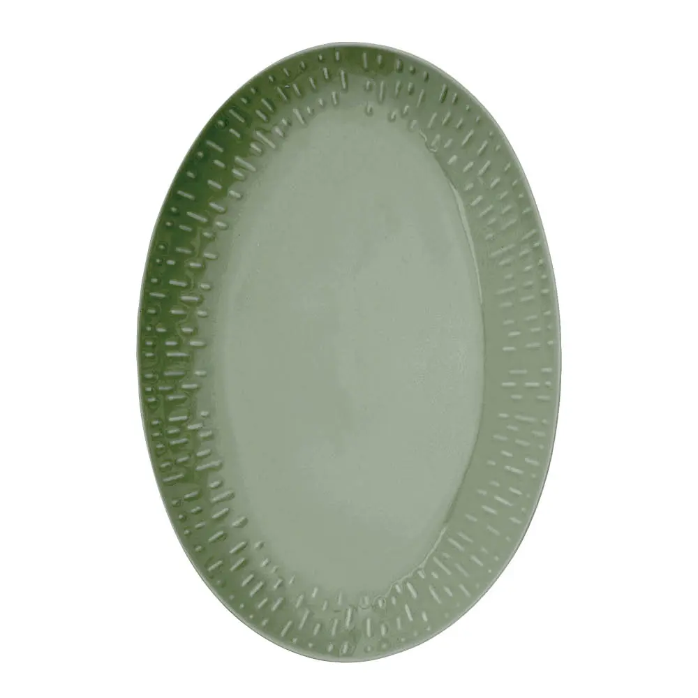 Confetti ovalt fat 36x25,5 cm olive