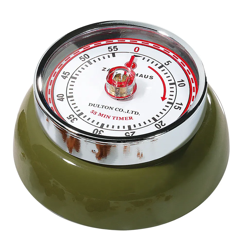 Retro Collection timer med magnet olivengrønn