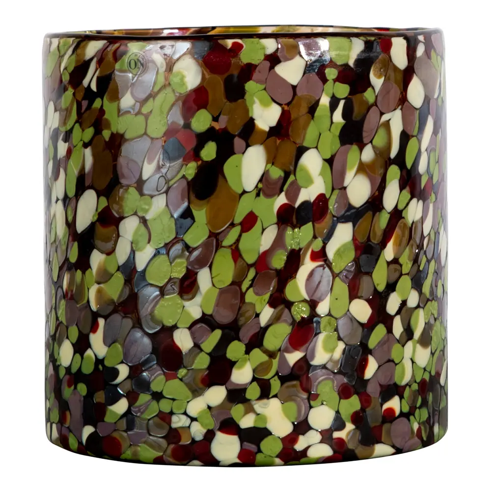 Calore vase/lyslykt 15x15 cm lime/svart