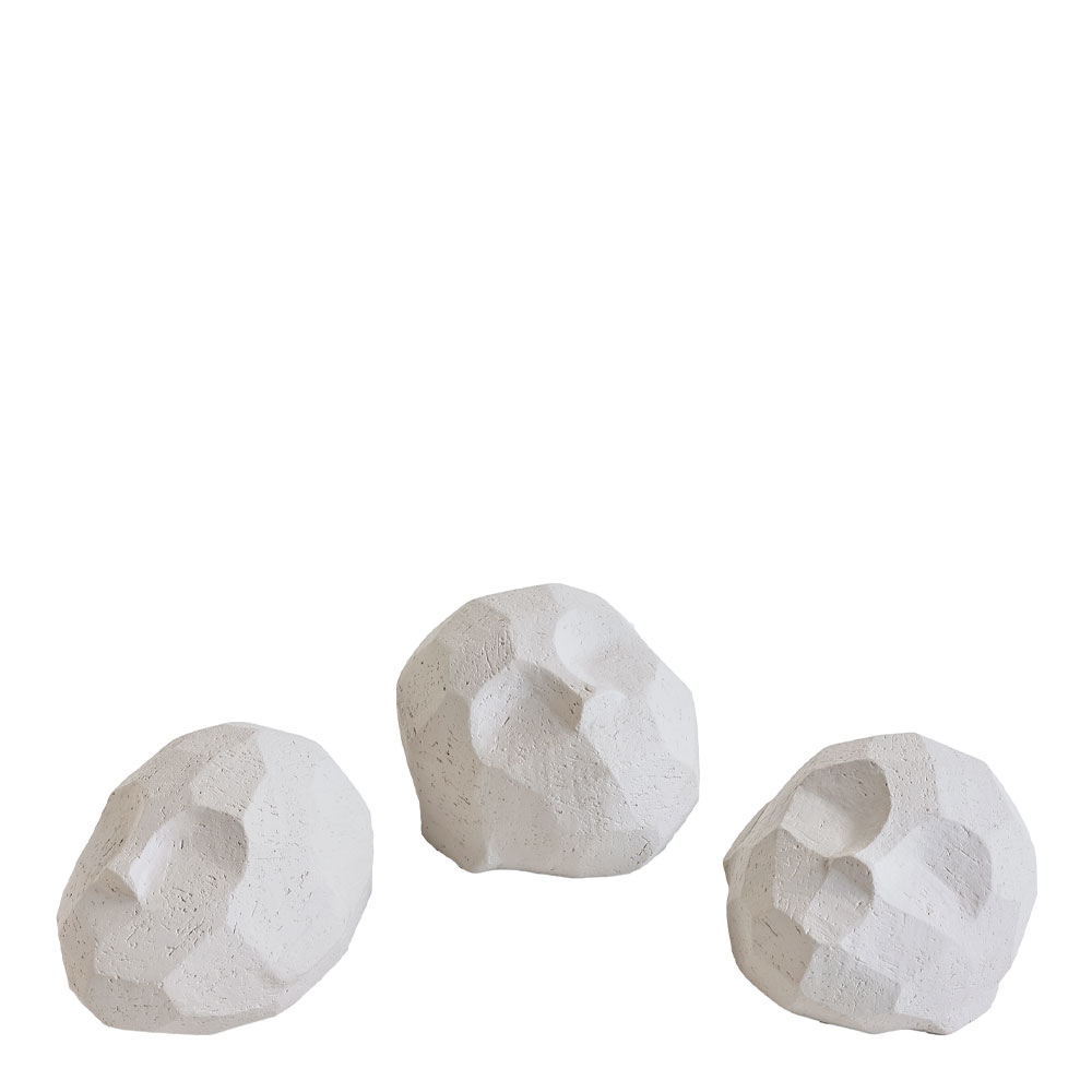 Cooee - Pebble Skupltur 3-pack Vit