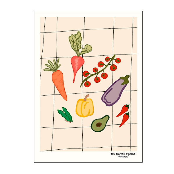 Engberg Studio poster 30x40 cm farmers market veggies