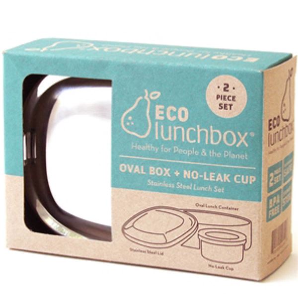ECO lunchbox - Oval Box matlåda 700 + 200 ml rostfritt stål