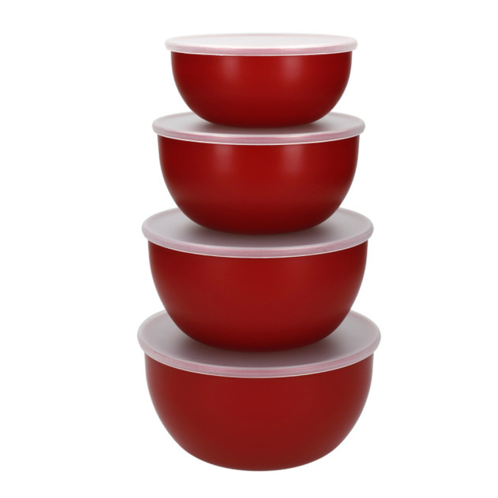 KitchenAid – Core skålset 4 delar med lock empire red