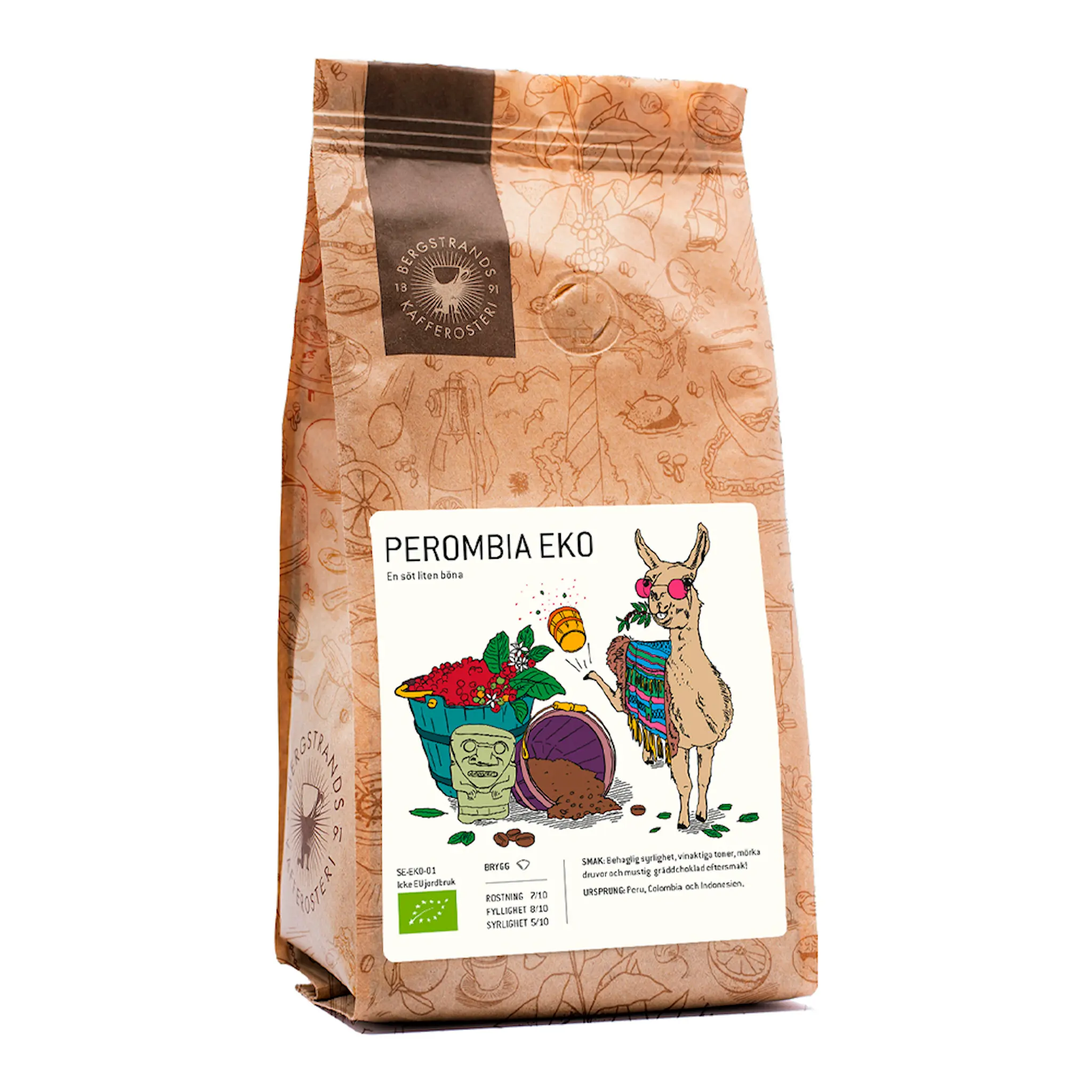 Bergstrands Kafferosteri Perombia hele kaffebønner eko 1 kg