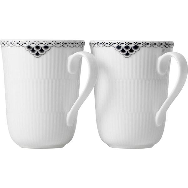 Black Lace mugg 36 cl 2-pack vit/svart