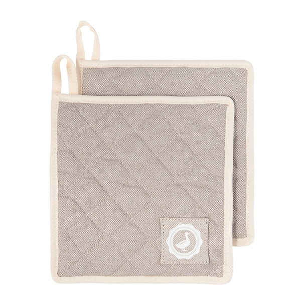 Signerat grytlapp 20x20 cm 2-pack sand