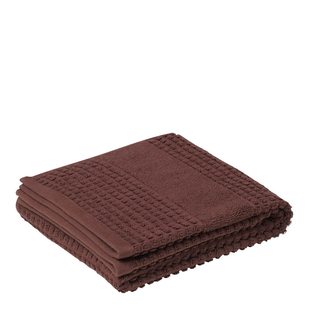 Juna - Check Handduk 70x140 cm Choklad