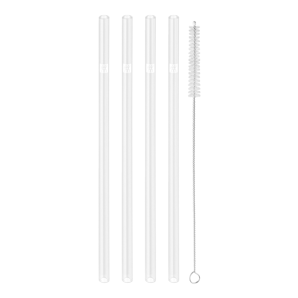 Zwilling – Sorrento Glassugrör+Rengöringsborste 4-pack Transparent