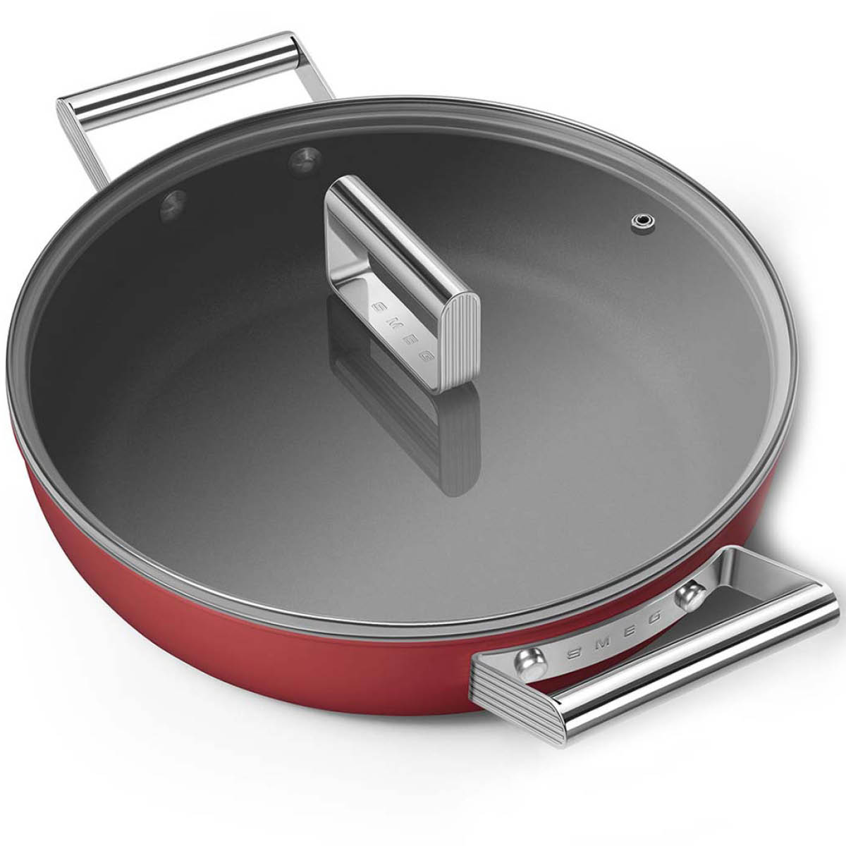 Produktfoto för Smeg Traktörpanna m/lock 28 cm, röd