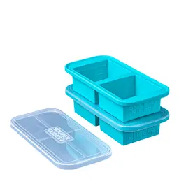 Souper Cubes Matförvaring och Lock Silikon 2-cup 2x500 ml 2-pack Blå
