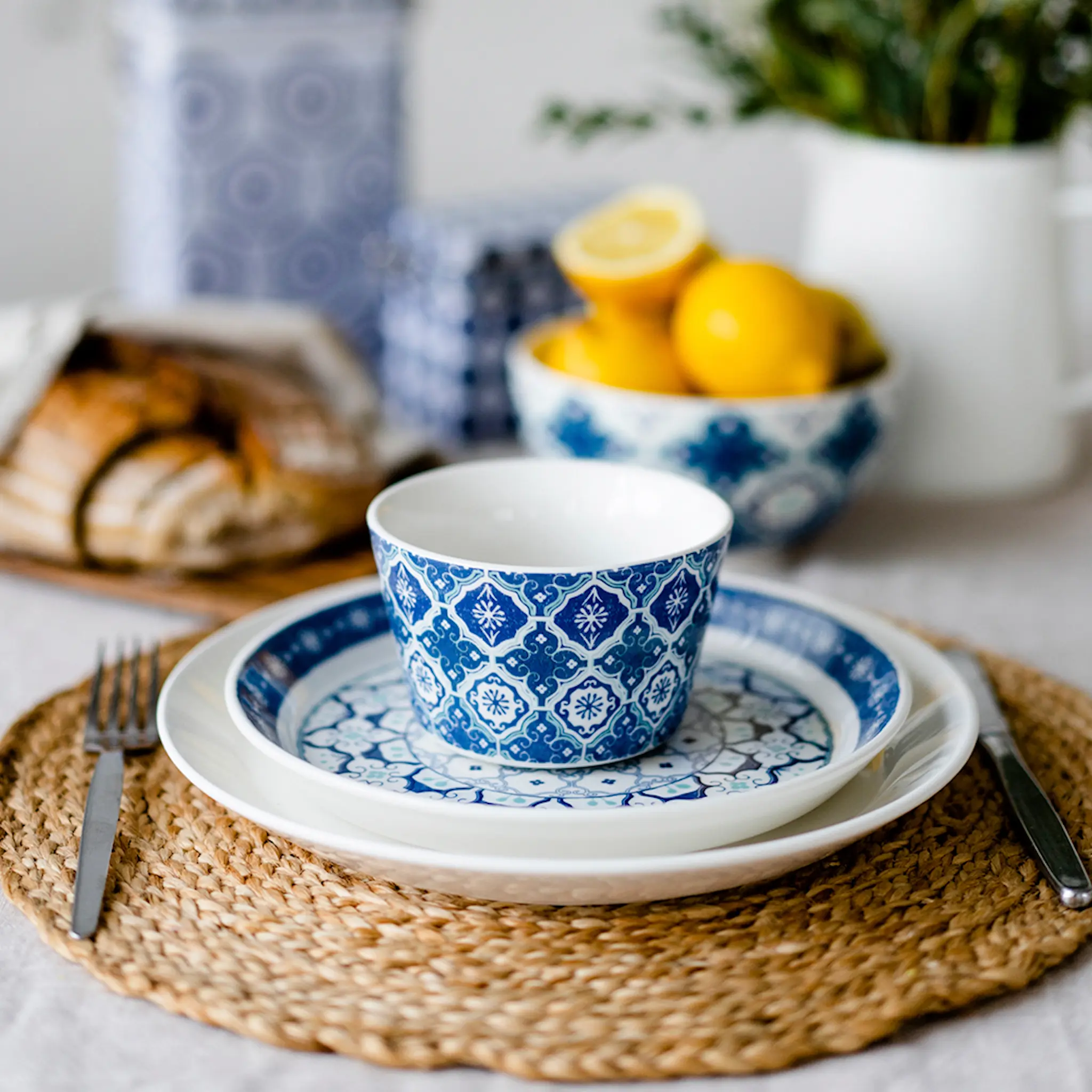 Moomin Santorini koti skål 35 cl blå/hvit